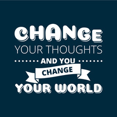 Change your thoughts vector poster over dark background