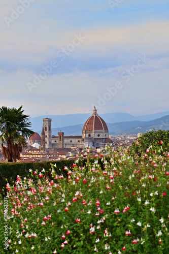 Fotografía panorama della cattedrale di Santa Maria del Fiore a Firenze vista da piazzale M