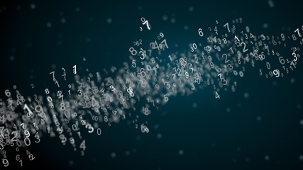 Wall Mural - image of abstract network with digits