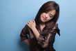 © halfbottle - Young Asian woman got back pain.