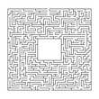 Complex maze puzzle game 2 (high level of difficulty). Labyrinth with free space (empty panel) for your character or text 