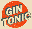 Gin Tonic Logo Retro Style Vintage