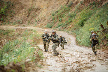 Wall Mural -  rangers during the military operation. military concept