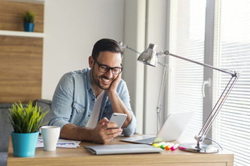 Wall Mural - Freelancer working from home