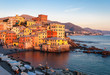 Boccadasse, a small sea district of Genoa, during the golden hour