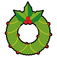 Poster - christmas crown with leafs decorative