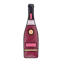 Poster - colored bottle wine over  white background  vector illustration