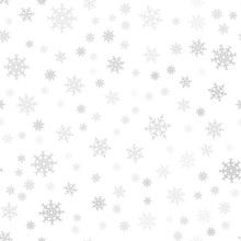 Seamless Pattern. Christmas Abstract Background Made Of Snowflakes On White. Design Postcards, Posters, Greeting For The New Year.