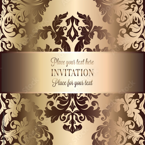 Abstract Background With Luxury Beige And Gold Vintage Frame