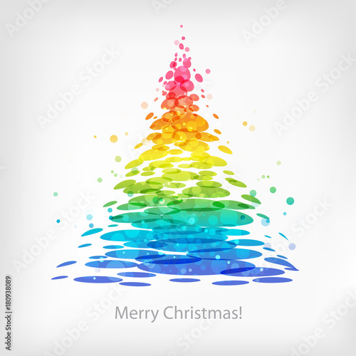 Abstrct multicolored Christmas tree