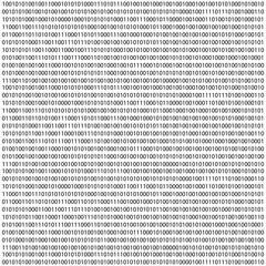Canvas Print - binary code zero one matrix white background. banner, pattern, wallpaper.  illustration