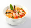Asian spicy seafood noodle soup