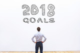 Fototapeta  - goals 2018 concept, business plan to achieve