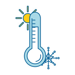 Poster - thermometer device isolated icon