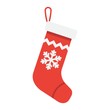 Christmas Stocking flat icon, New year and Christmas, xmas gift sign vector graphics, a colorful solid pattern on a white background, eps 10.