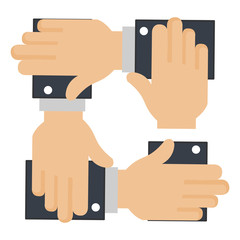 Poster - businesspeople hands teamwork icon