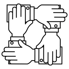 Poster - businesspeople hands teamwork icon