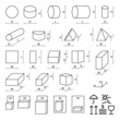Packing dimensions icons