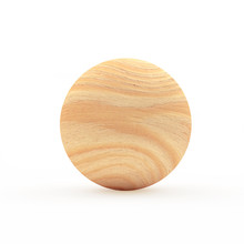 Wooden Sphere Or Ball Isolated On White Background. 3D Illustration