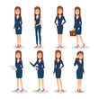 elegant business woman in different pose