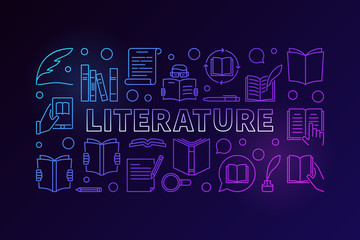 Wall Mural - Literature colorful vector banner