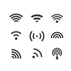 Fototapete - Different wireless connection pictograms vector clip-art