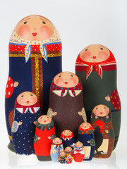 Wall Mural - Set of Russian dolls babushka matryoshka isolated on white