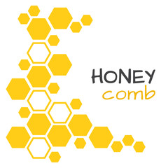 Abstract background with yellow honeycomb. Vector illustration