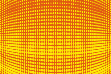  Abstract futuristic halftone pattern. Comic background. Dotted backdrop with circles, dots, point large scale.Yellow, orange color