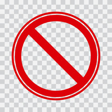 Red Stop Icon On Transparent Background. No Symbol. Vector Illustration