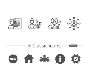 CV, Business Networking and Get a Job icons.