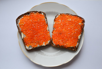 Sandwiches with caviar