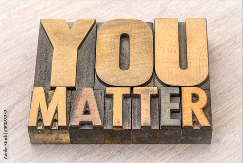Cuadros en Lienzo You matter word abstract in wood type