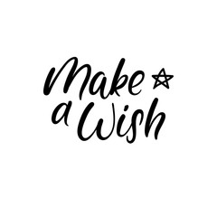 Wall Mural - make a wish. christmas calligraphy. handwritten brush lettering for greeting card, poster, invitatio