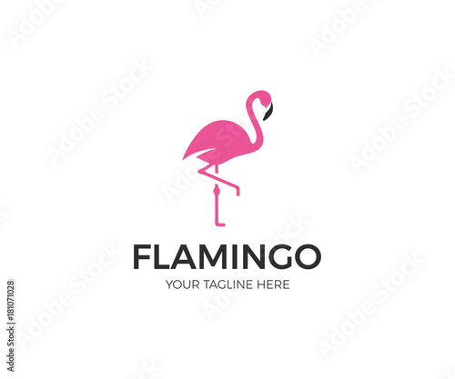 Pink Flamingo Logo Template Canvas Print