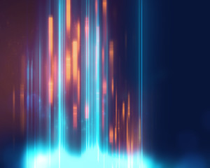Poster - blue geometric  shape abstract technology background