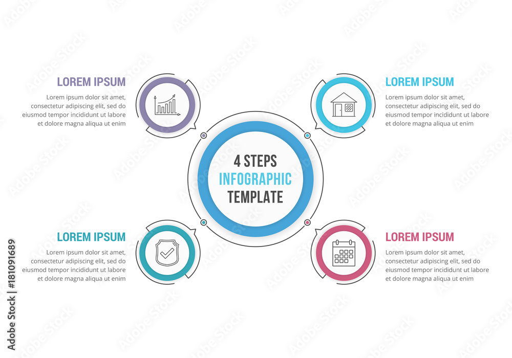 4 Steps - Circle Infographics Stock Vector | Adobe Stock
