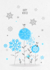 Poster - Winter drawing illustration