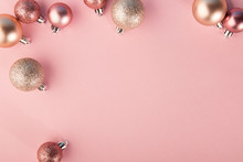 Pink Baubles On Pink Background