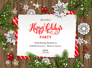 Wall Mural - holiday card christmas template