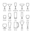pack of different thin line stemware