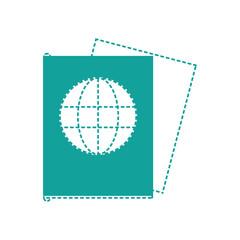 Sticker - dotted shape passport document id to international travel