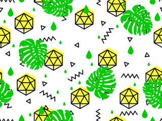 Wall Mural - seamless geometric pattern in retro 80s 90s style. doodle geometric shapes. abstract vector retro me