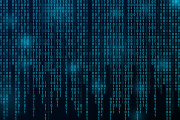 Digital binary data and streaming binary code background. Matrix background with digits 1.0. Vector illustration