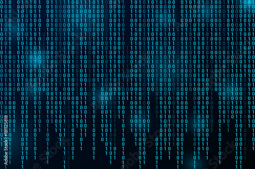 Fotomural Digital binary data and streaming binary code background