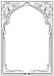 Rectangular decorative frame with art Nouveau ornament.