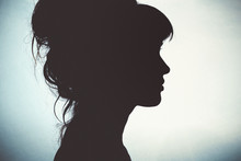Silhouette Of Beautiful Profile Of Female Head Concept Beauty And Fashion