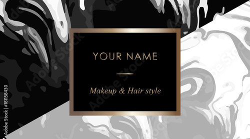 Makeup Artist And Hair Stylist Business Card Template Elegant Makeup Artist And Hair Stylist Business Card Template Elegant Vector Cards With Black White Marble Texture E For Your Text
