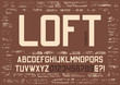 © rikkyal - Loft condensed sans serif typeface design. Vector alphabet, letters and numbers, font, typography.