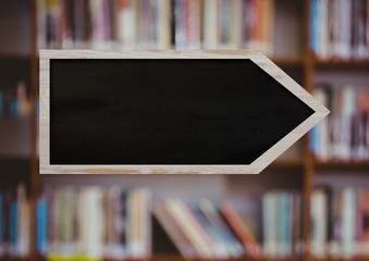 Poster - Blackboard arrow sign in library